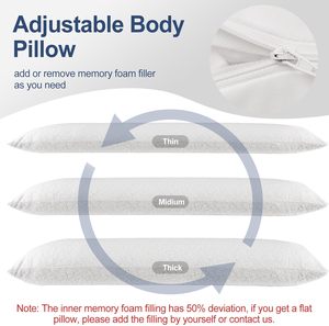 20x54inch Adjustable Bamboo Shredded Memory Foam Long <strong>Pillow</strong> <strong>for</strong> <strong>Bed</strong> Sleeping <strong>Big</strong> Large Firm Full Body <strong>Pillow</strong> <strong>for</strong> Side Sleeper - Product Image 6