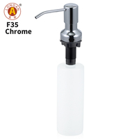 Distributeur de savon et de détergent commercial écologique en chrome pour lavabo, idéal pour cuisine et hôtels