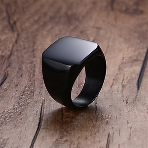 Anello Chevalier Personalizzato da Uomo, Placcato Oro in Acciaio Inossidabile, Impermeabile, Antiossidante, con Incisione Laser del LOGO, Gioielli per Uomo - Product Image 3