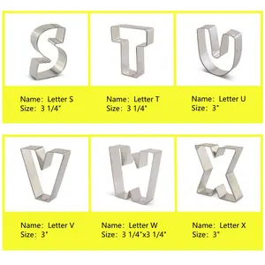 Découpeur de biscuits outils de décoration chiffres Alphabet lettre moule à biscuits bricolage biscuits 430 moule en acier inoxydable