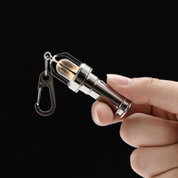 Set kalung dan gantungan kunci Mini, Kalung senter Mini tipe-c dapat diisi ulang bahan baja Titanium untuk penerangan darurat luar ruangan