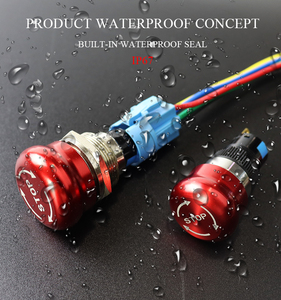 Chyf 22mm không thấm nước IP65 nấm đầu kim loại chốt dừng khẩn cấp 1no1nc đẩy nút chuyển đổi - Product Image 2