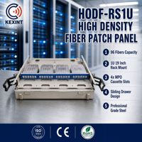 KEXINT 1U 19 pouces Panneau de brassage à fibres optiques coulissant haute densité HODF-RS1U pour 96 fibres Cassettes MPO MTP