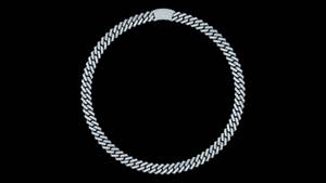 Lab Grown Diamond Miami Cadena de eslabones cubanos 6 ~ 15mm Oro blanco Oro Rosa 925 Chapado en plata Boda Compromiso Fiesta Regalo Collar - Product Image 4