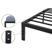 En gros, Cadre de lit simple en fer, robuste et stable, pour usage domestique, avec base de lit à lattes en fer forgé, simple