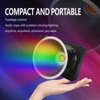 Lampe LED COB RGB 100W pour selfie et vlog, avec télécommande, design portable, détection de visage, température de couleur réglable, AC