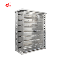 Four à rôtisserie rotatif au gaz pour cuisine commerciale, 24 poulets, barbecue avec brûleurs infrarouges à commande séparée KJ-6