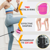LADYGLOW Sangles de cheville réglables pour machines à câble Rose Gym Néoprène Fitness Sangle de cheville rembourrée