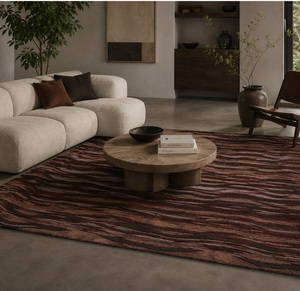 Tapis moderne de couleur unie, lavable, à poils longs, antibactérien, rectangulaire, en laine tuftée, avec envers antidérapant en latex, pour salon - Product Image 1