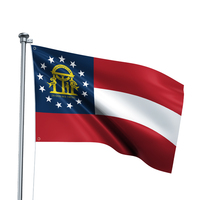 Bandera de Georgia Resistente a la Decoloración y Ecológica, 3x5 pies, Duradera, de Poliéster de Doble Cara, con Ojales de Latón, Logotipo Personalizado para Uso en Exteriores