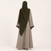 Ensemble Abaya quatre pièces pour femmes, couleur olive, vêtements islamiques modestes