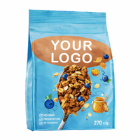 Sachet Doypack Personnalisé pour Granola avec Impression Numérique, Qualité Alimentaire, Fermeture Zip et Fenêtre pour Snacks, Noix et Céréales