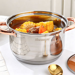 Ensemble de 3 casseroles en acier inoxydable à fond multicouche, robustes, avec couvercles, grande capacité - Product Image 2