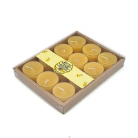 Bougies chauffe-plat en cire d'abeille 100% naturelles, faites à la main, lot de 12 pièces, H19
