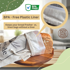 Sac à pain en coton bio réutilisable sur mesure XL avec doublure en TPU pour levain, vente en gros - Product Image 2