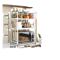 Étagère de cuisine en métal extensible robuste, style moderne, support de four à micro-ondes réglable et rétractable avec rangement domestique