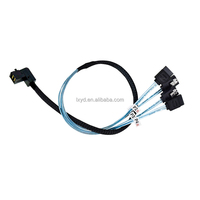 Câble de dérivation inversé Mini SAS HD SFF-8643 4 ports SATA 7 broches pour contrôleur HBA RAID de serveur, backplane HDD SSD – En stock