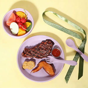 Assiettes pour tout-petits en silicone incassable, divisées, avec ventouse, compatibles micro-ondes et lave-vaisselle, ensemble d'alimentation - Product Image 2