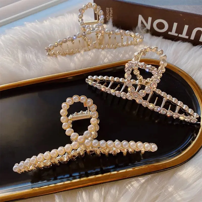 Design francese antiscivolo accessori per morsetti per capelli in oro di grandi dimensioni morsetti in metallo clip per capelli in metallo per donna