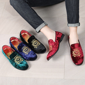 Chaussures habillées de <span class=keywords><strong>luxe</strong></span> de marque de créateur pour hommes – Confort et qualité supérieurs, brodées, à enfiler, légères, avec semelle intérieure en caoutchouc, idéales pour les mariages printaniers - Product Image 2