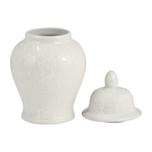 Vaso in Ceramica con Coperchio, Decorazione Classica per la Casa, Design Tradizionale per Soggiorno, Vaso Decorativo - Product Image 2