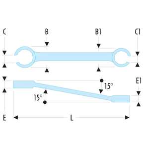 FACOM - 42.19X22 Clés métriques à écrous évasés articulés à 15 °-EAN 3148511016909 WRENCHES FLARE NUT WRENCHES - Product Image 2