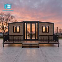Maison conteneur compacte à double aile, pliable, préfabriquée, modulaire, 20 pieds, portable, avec cuisine