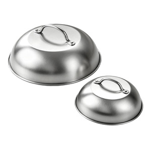 <span class=keywords><strong>Tapa</strong></span> de acero inoxidable resistente al calor para asar hamburguesas y alimentos en parrillas, con mango, para uso en sartenes y ollas. - Product Image 1