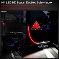 Bande lumineuse d'avertissement de porte dynamique RVB/blanc + rouge clignotant, kit d'éclairage LED environnemental pour voiture