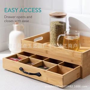 <b>Wooden</b> Storage Box Rectangle With Compartments For Office <b>Desk</b> Organizer - Product Image 3