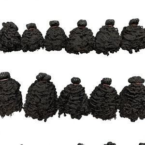 Mega oferta: Paquete de cabello rizado natural negro tipo Steam Fuzz, extensiones de cabello humano 100% vietnamita, sin caída ni enredos. - Product Image 5