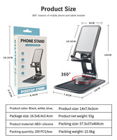 Support universel de téléphone pour tablette OEM avec base rotative à 360 degrés, support de bureau pliable réglable pour tablette PC