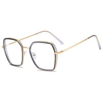 Nuevo Retro cuadrado enmarcado arte lente plana anteojos moda MARCO DE Metal masculino y femenino Anti luz azul gafas