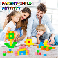 Bloques de Construcción Magnéticos de Plástico para Niños Pequeños y Niños - Montessori Sensorial, Aptos para Autismo, Desarrollan la Creatividad, Certificados de Seguridad