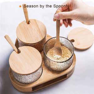 Juego de Recipientes de Vidrio de Borosilicato Ecológico con Tapa Cuadrada, Cuchara de Madera, Gran Capacidad, Almacenamiento Moderno para Condimentos en la Cocina - Product Image 2