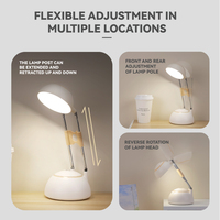 Lampe de lecture extensible à angle réglable, lampe de chevet à intensité variable, lampe d'étude minimaliste pour la maison et la chambre, lumière sans fil