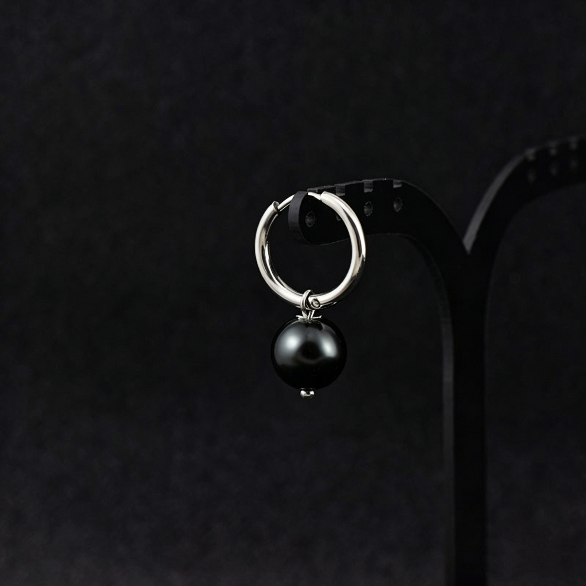 E030-Black 1 (there are ear holes an earring)