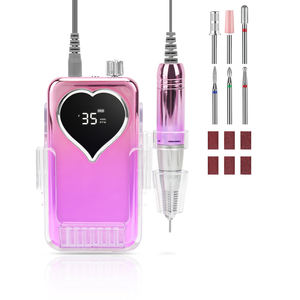 Machine à ongles électrique silencieuse portable et de bureau à brosse en carbone, 35000 tr/min, couleur dégradée en forme de cœur, pour fournisseurs d'articles de manucure - Product Image 1