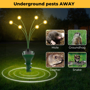 Répulsif solaire sonique pour serpents avec forte vibration Répulsif pour gopher avec lumières lucioles Utilisation multifonctionnelle de la pelouse du jardin agricole - Product Image 4