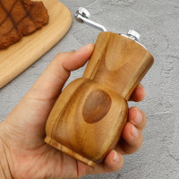 Moulin à poivre manuel en bois d'acacia Moulin à poivre réglable pour épices pour la cuisine Utilisation facile