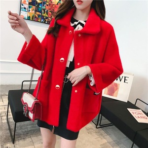 Thời trang phụ nữ Khăn choàng cổ áo lỏng tay áo chồn Cashmere Áo len - Product Image 3