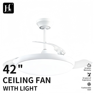 Ventilateur de plafond LED industriel avec 3 pales transparentes, moteur DC, télécommande, variateur d'intensité, lumière blanc chaud doux, 6 vitesses, 30-34 dB, pour salon - Product Image 3