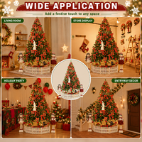 Grand sapin de Noël artificiel de luxe avec lumières LED et décorations rouges pour la maison, le centre commercial et les fêtes