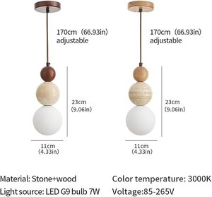 <span class=keywords><strong>Lampada</strong></span> <span class=keywords><strong>a</strong></span> <span class=keywords><strong>Sospensione</strong></span> Moderna in Pietra Naturale con Vetro Smerigliato Bianco, Lampadario Sferico per Interni, Illuminazione <span class=keywords><strong>a</strong></span> <span class=keywords><strong>Sospensione</strong></span> per Isola <span class=keywords><strong>Cucina</strong></span> - Product Image 2