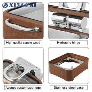 Xingpai อุปกรณ์สำหรับร้านอาหารของโรงแรม Sapele ที่อุ่นอาหารทรงสี่เหลี่ยมผืนผ้าขนาดเล็กสำหรับบุฟเฟต์4L ปรุง<span class=keywords><strong>อาหาร</strong></span>ที่มีฝาแก้ว - Product Image 6