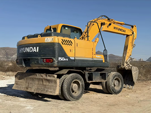 Máquina de construcción usada barata de la suciedad Excavadora de ruedas de la suciedad Pintura original Excavadora de ruedas de Hyundai 15ton 150W usada - Product Image 5
