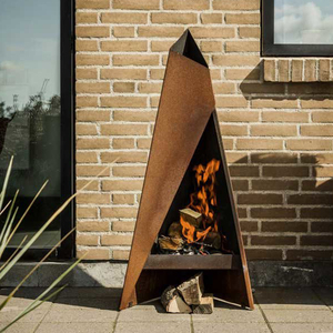 Brasero extérieur industriel en acier Corten, entretien réduit, pas de peinture nécessaire, construction robuste en acier patinable - Product Image 6