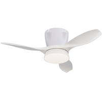 Ventilateur de plafond moderne avec télécommande, ABS, lumière LED, 3 vitesses, vent puissant, pour chambre à coucher, salon et restaurant