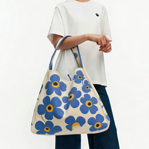 Portable <b>Beach</b> Boho Tote <b>Bag</b> Travel Custom High Quality Embroidery Drawstring Closure <b>Foldable</b> Jacquard Knitted Shoulder <b>Bag</b> - Product Image 2
