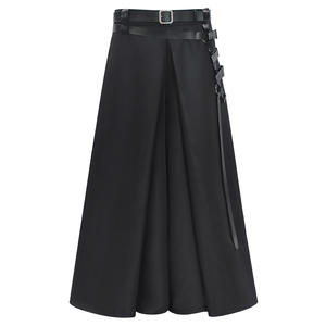 Falda plisada de poliéster con plumas estilo cyberpunk gótico para <span class=keywords><strong>hombre</strong></span>, pantalón hakama samurái japonés oscuro para primavera - Product Image 5
